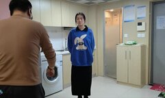 Blue girl is bundled and placed experience (Chinese model )