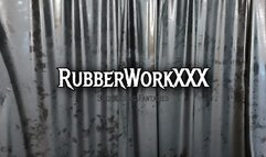 Rubber Toy double layering latex with piss mask, and pleasures himself