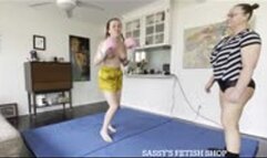 Sassy's topless pov boxing match doesn't end well ft Tru Krave