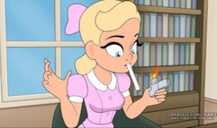 Maisy Smoking her First Cigarette: A Girl Starts Smoking Story