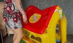 Looner girl deflate bouncy house