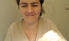 My tongue meet the blue powder