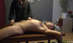 Playing on The Table - Tied Up & Foot Domination & Smother - close view (720 HD)