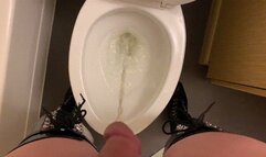 Pissing in thigh high boots