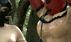 Rubber sissy anal slut outdoor - Part 1 - Latex Mistress inspects her toy