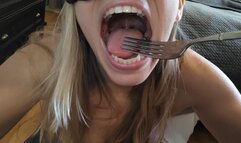 Penny food girl pepperoni, carrots, yellow lettuce