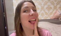 Picking up leftover food with your finger