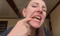 Brushing your mouth with your finger nails