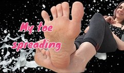 BIG SOLES x TOES SPREADING ( foot fetish, worship, soles, toes, wrinkled, wiggling, foot play, cleavage, rubbing, goddess, virgin, upclose )