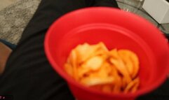 Persian pornstar Jezebeth blowjob and footjob with cumshot in mouth