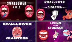 Vore Audio Mega Pack - Giantess Countess Wednesday Vores You - Swallowed Whole, Digested, ASMR, Belly Sounds, Turned into Waste MP4 1080p AUDIO ONLY