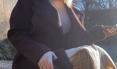 Chain Smoke with Double Crush in Thigh Highs and Pussy Flash ~ Miss Kiki