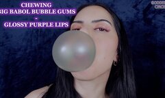 CHEWING BIG BABOL BUBBLE GUMS - GLOSSY PURPLE LIPS