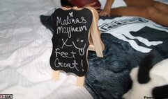 Rough and sloppy latina Malina Melendez blowjob, sockjob, footjob, foot fucking, face fucking, and HUGE facial!