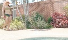 Beautiful wrinkled feet soles and self -adoration on a pool day (3)