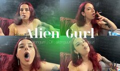 Sweet Smoking Girl enjoying a Red Marlboro 100 | Alien Girl