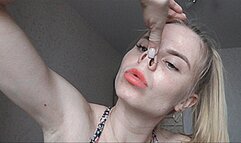 The blonde pinching her nose! MP4