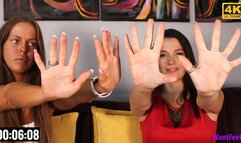 Beautiful Women Hand Comparing - 4K MP4