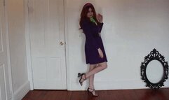 M - Long Purple Toenails Strappy Heels