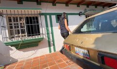 Kalinda with hunter boots