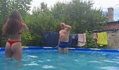 Schoolgirl kicking balls 3