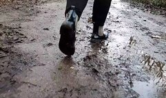 Heavy Rieker Rain Boots walking Mud + double Hand Crush