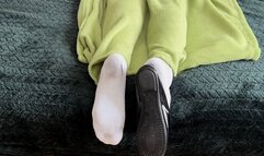 KIRA SOCK PLAY ON THE BED DIRTY WHITE NYLON FEET - MOV HD