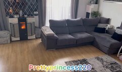 Farting in jeans and leather jacket and play with my belly