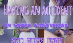 Pee accident in white pantyhose - 4k mp4