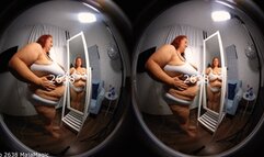 VR180 3D - The reversed White Bra Strip in the Mirror with Sunniva (Clip No 2638 - 4K mp4 version)