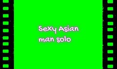 Sexy Fit Asian Man Solo wearing Blue Underwear Exercise and Pose