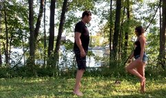 Strip Ballbusting and Blowjob Outdoors with Katie Katt - WMV (HD 1080p)