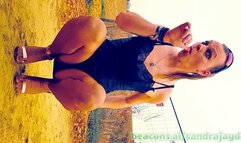 Sandra Jayde 12-04-22 Role play in a tight dress and pantyhose with a pair of gold stiletto sandals I simulate a blowjob with my finger