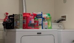 Buttcrack out during laundry milf farts