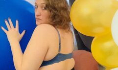 Balloon play in stockings