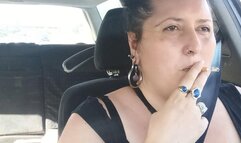 Driving car and smoking (back home)