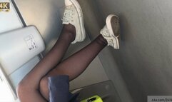 Ruined dirty sneakers shoe fetish and nylon crossed legs