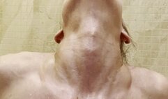 Neck demonstration in the bathroom