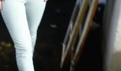 Scarlet Pees her Jeans and High Heels Arriving Home!