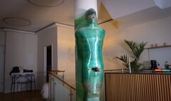 Column Mummification - Heavy and Elise Graves - Heavy is Mummified to a Column and Blows a Load in the Hotel on their German Holiday