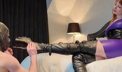 Sub cleans muddy boots and gets trampled