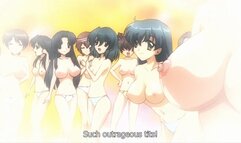 Busty hentai schoolgirl gives a boobjob in the grass near school