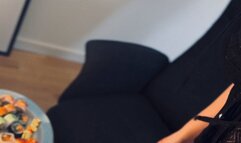 Sushi eating burping and digesting with cigarette