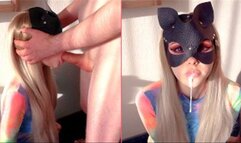 No Hands Blowjob and Hot Throat Pie