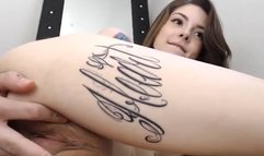 Ashleeyy tattooed brunette masturbating