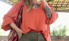 Red Marlboro - Smoking in the park Part 3 - Deep Inhales, Nose exhales, Coughing, Crush, Long red nails, Sneakers, Sunglasses