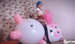 Q931 Stasia's crazy overinflation and popping of ShoSu Panda - 1080p