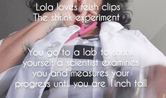 Pov You go to a lab to shrink yourself a scientist examines you and measures your progress until you are 1inch tall