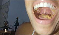 I chewed chocolate milk cake and got dirt on my throat and uvula