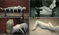 Patty in Total Microfoam Mummification Part 2 - More Secure Fixation to the Bench in the Dungeon (FULL HD MP4)